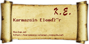 Karmazsin Elemér névjegykártya