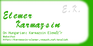 elemer karmazsin business card